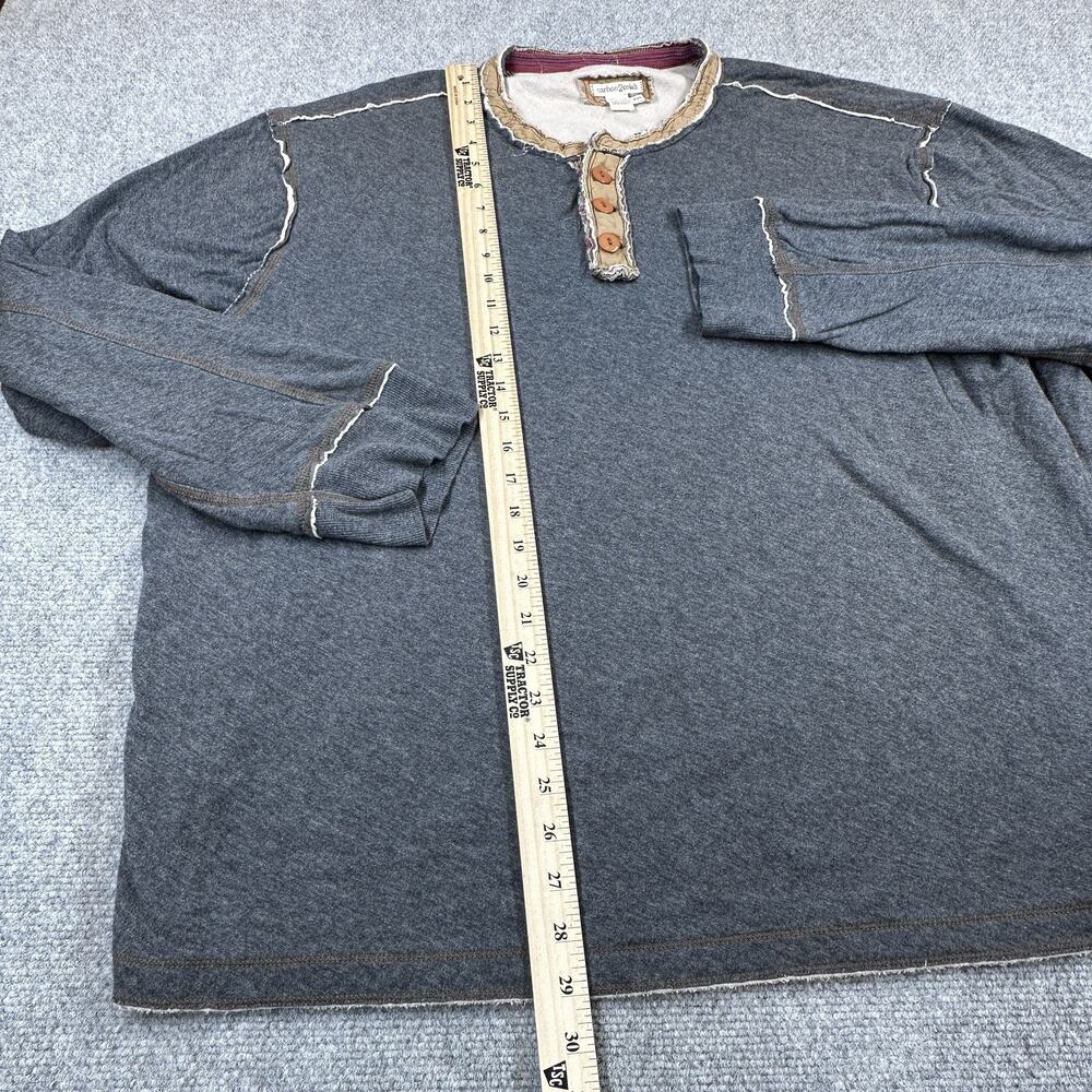 Carbon2Cobalt Kinetic Henley Shirt Mens XXL Gray Distressed Cotton Heritage - Picture 3 of 7